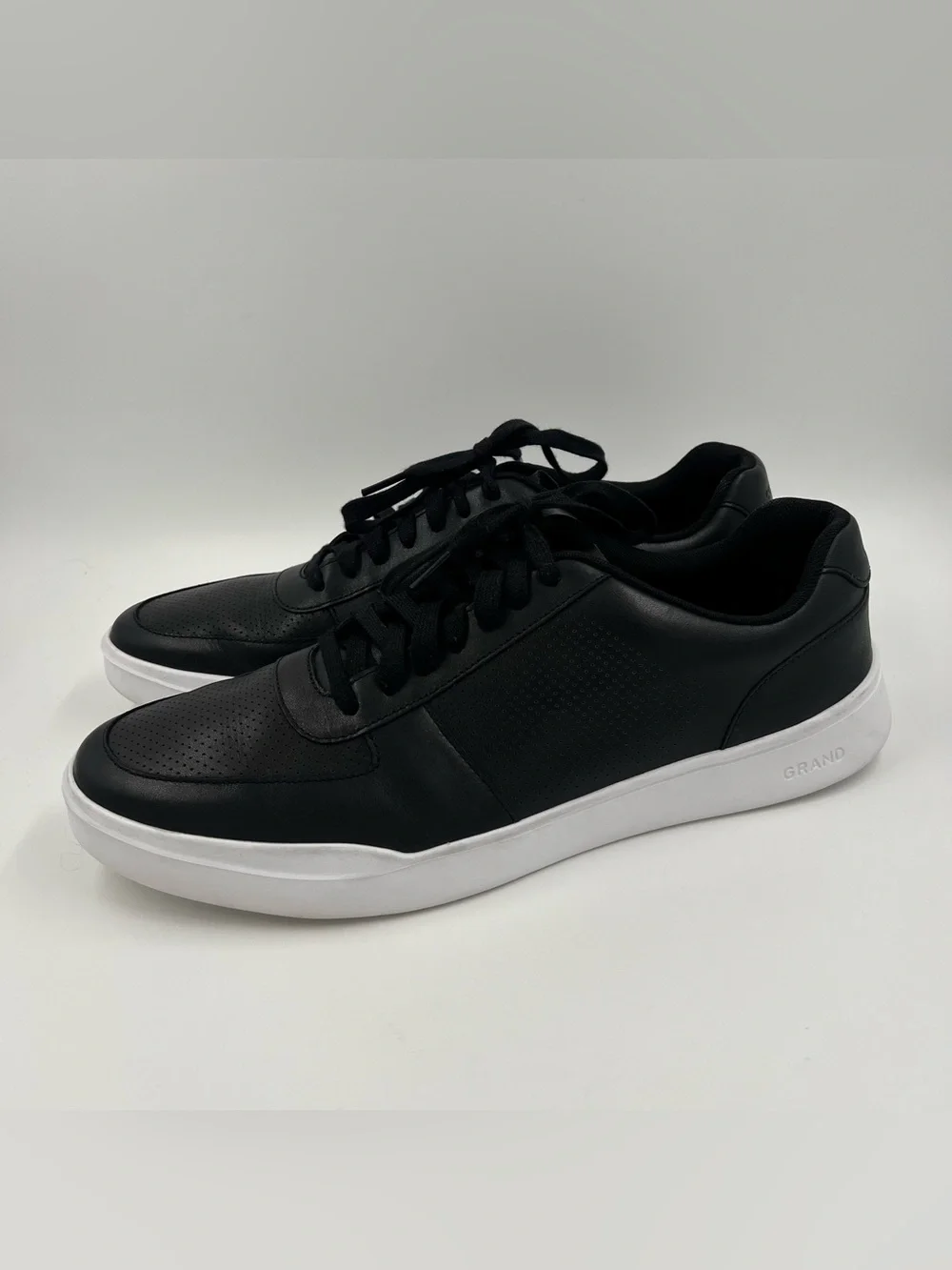 Cole Haan Men’s Grand Crosscourt Perforated Sneaker Black Leather Tennis 13M
